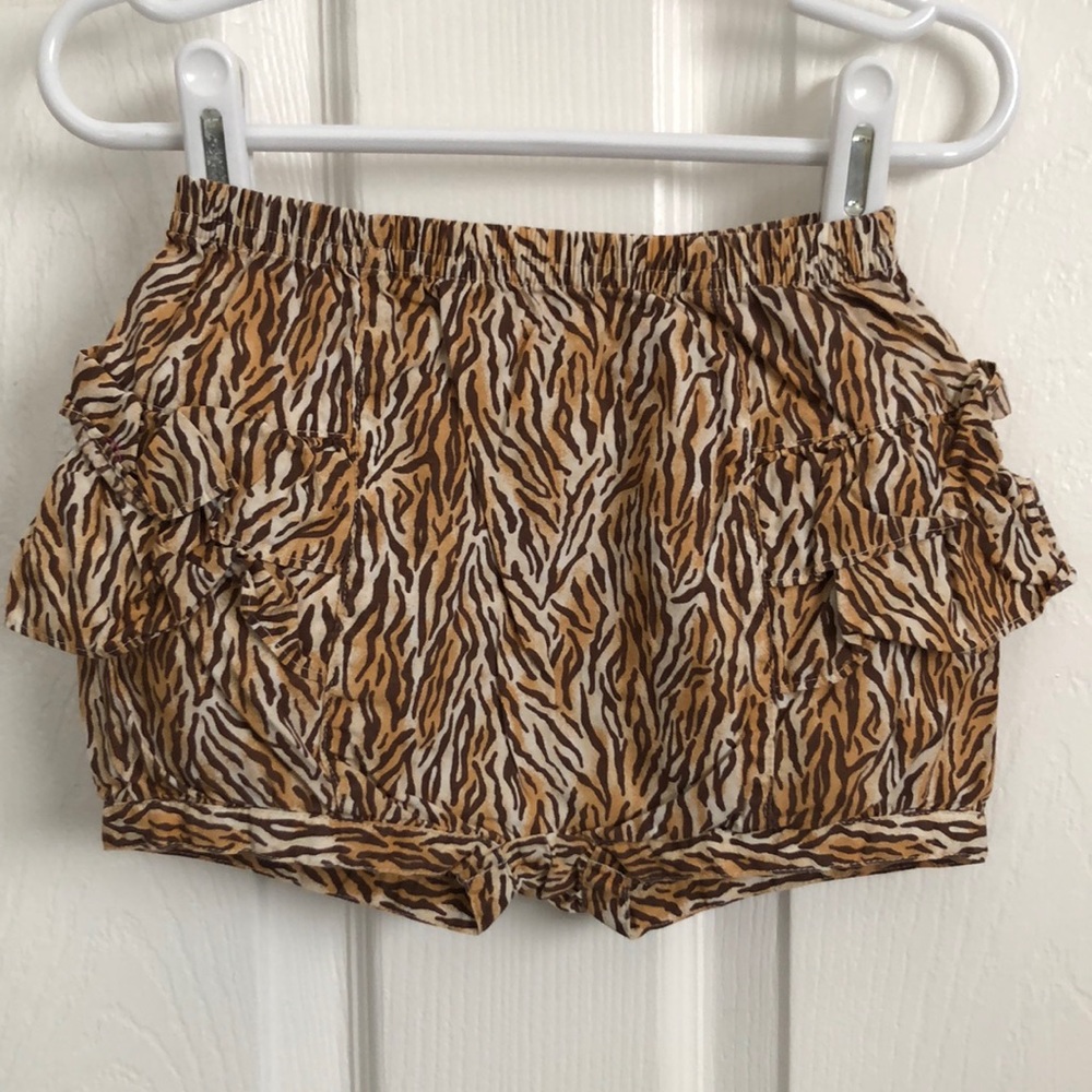 Gymboree Summer Safari tiger ruffle shorts
